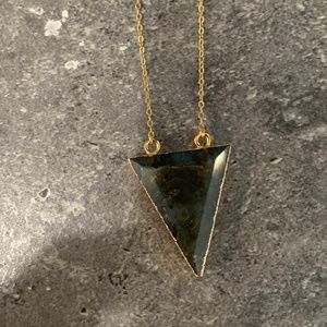 Labradorite Triangle Crystal Necklace 14kt carat gold filled